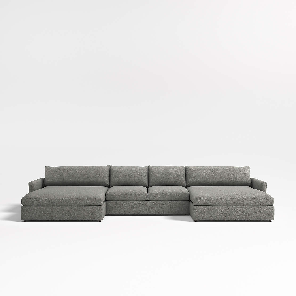 Lounge 3Piece Double Chaise Sectional Sofa + Reviews Crate & Barrel