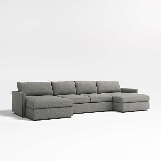 Lounge 3-Piece U-Shaped Sectional Sofa with Storage Chaise