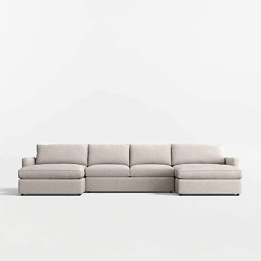 Lounge 3-Piece U-Shaped Sectional Sofa with Double Chaise Lounge