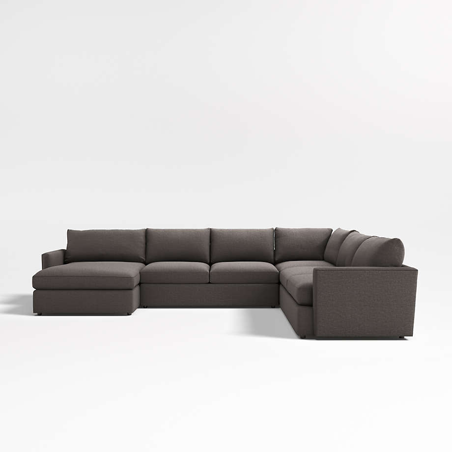 Lounge 4 Piece U Shaped Sectional Sofa With Left Arm Storage Chaise 