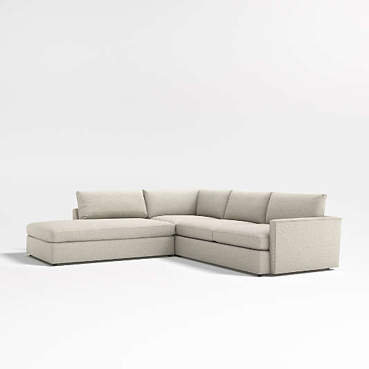 Lounge Deep 3-Piece Left-Arm Bumper Sectional Sofa