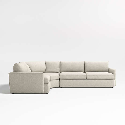 Lounge Deep 3-Piece L-Shaped Wedge Sectional Sofa