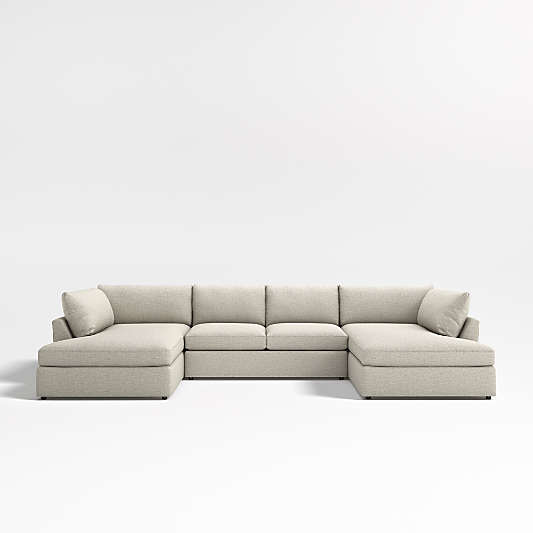 Lounge Deep 3-Piece U-Shaped Sectional Sofa with Double Corner Bumper