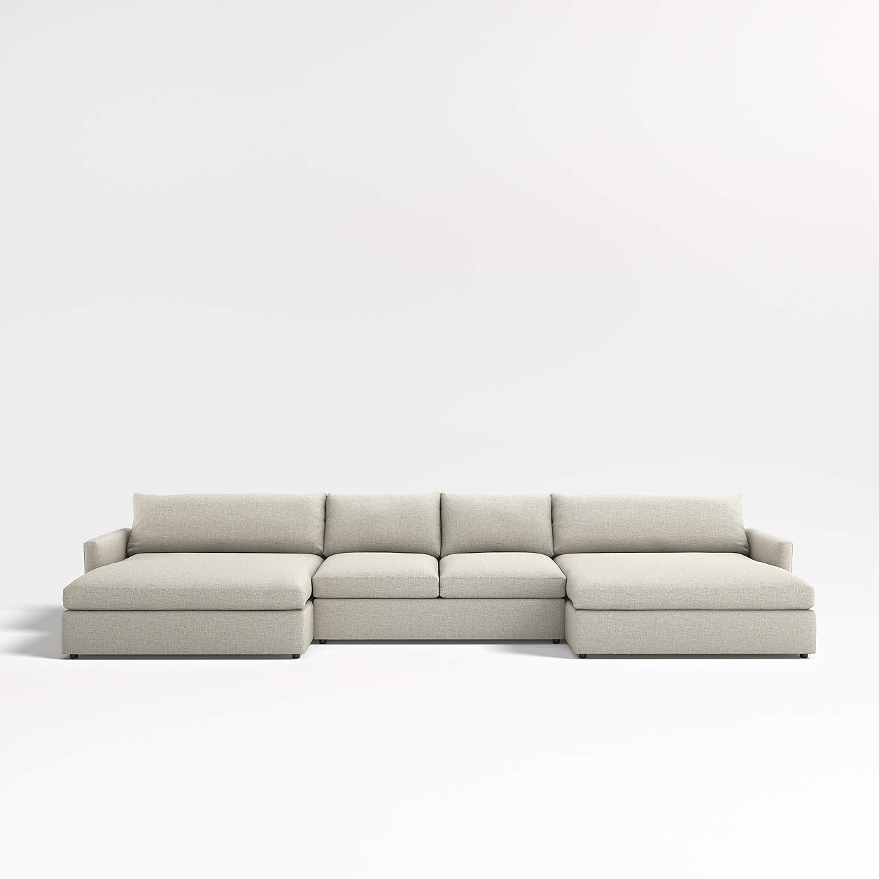 Lounge Deep 3Piece Double Chaise Sectional Sofa + Reviews Crate & Barrel