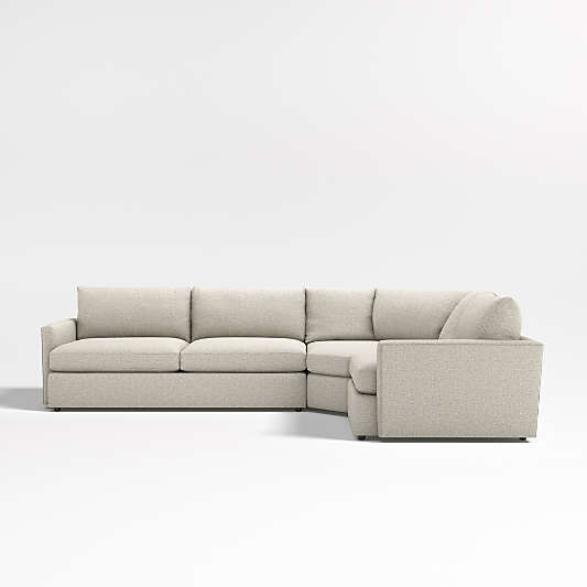 Lounge Deep 3-Piece L-Shaped Wedge Sectional Sofa