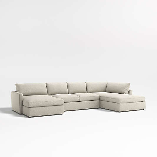 Lounge Deep 3-Piece U-Shaped Sectional Sofa with Right-Arm Corner Bumper