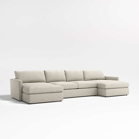 Lounge Deep 3-Piece U-Shaped Sectional Sofa with Storage Chaises