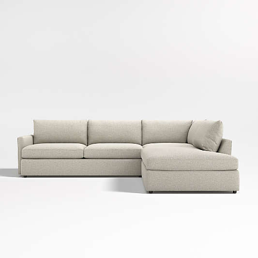 Lounge Deep 3-Piece L-Shaped Sectional Sofa with Bumper