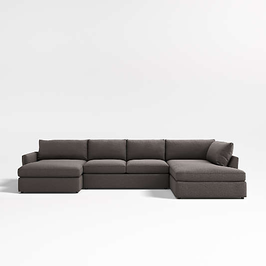 Lounge Deep 3-Piece U-Shaped Sectional Sofa with Right-Arm Corner Bumper