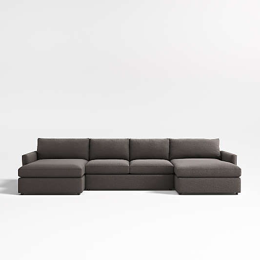 Lounge Deep 3-Piece U-Shaped Sectional Sofa with Right-Arm Storage Chaise