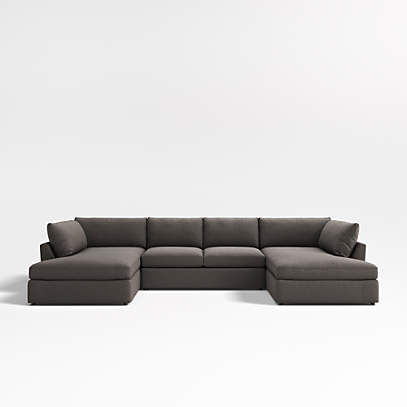 U shaped deals sectional double chaise