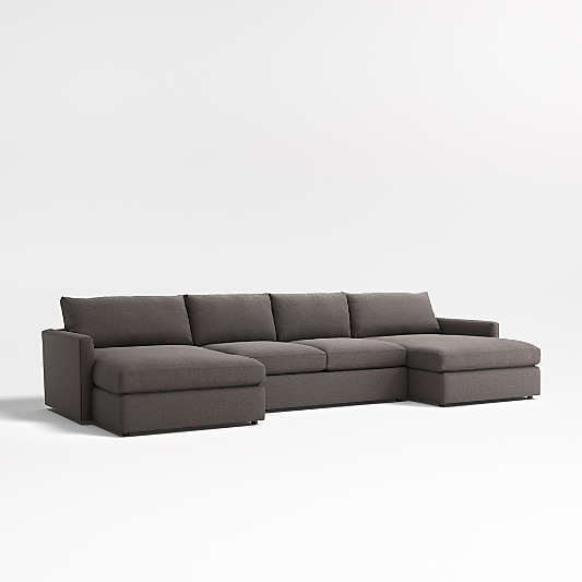 Lounge Deep 3-Piece U-Shaped Sectional Sofa with Storage Chaises