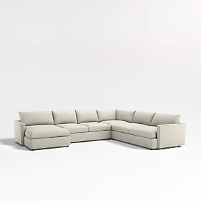 Lounge Deep Wedge 3 Piece Sectional Sofa Crate Barrel