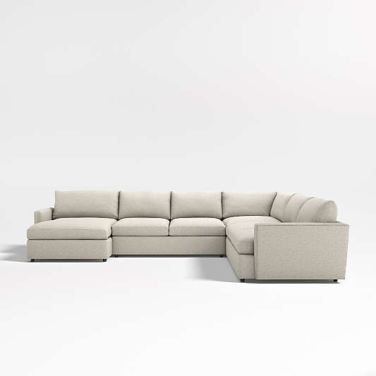 Lounge Deep 4-Piece L-Shaped Sectional Sofa with Chaise Lounge