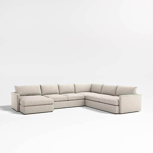 Lounge Deep 4-Piece U-Shaped Sectional Sofa with Left-Arm Storage Chaise