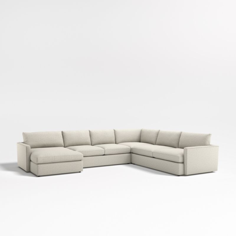 Lounge Deep 4-Piece L-Shaped Sectional Sofa with Storage Chaise Lounge