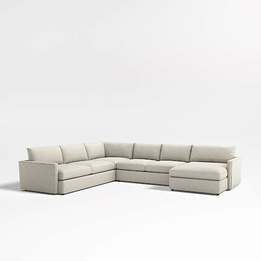 Lounge Deep 4-Piece U-Shaped Sectional Sofa with Right-Arm Storage Chaise