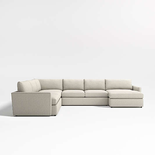 Lounge Deep 4-Piece U-Shaped Sectional Sofa with Right-Arm Storage Chaise