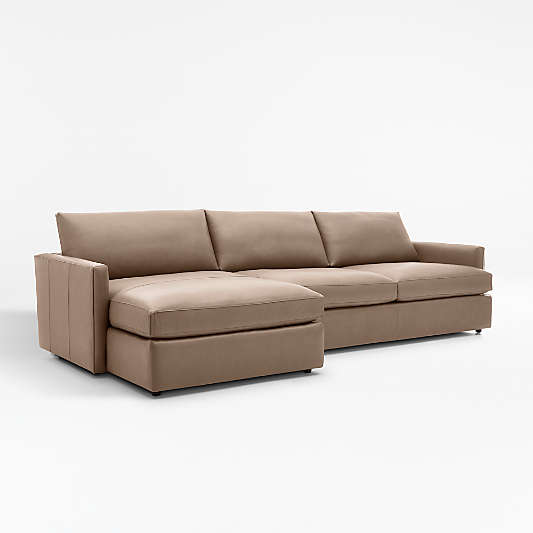 Lounge Leather 2-Piece Left Arm Chaise Sectional Sofa