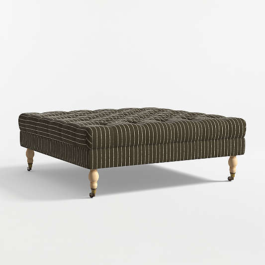Langley Striped 45" Square Cocktail Ottoman