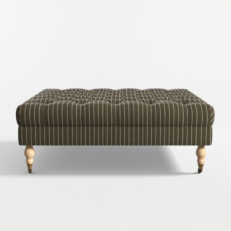 View Langley Striped 45" Square Cocktail Ottoman - image 3 of 4