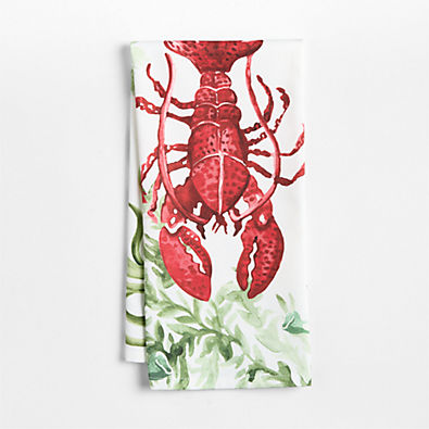 View Lobster Printed Organic Cotton Kitchen Dish Towel details