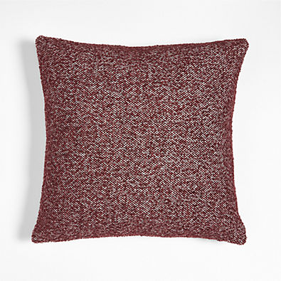 View Locke 20" Merlot Red Tweed Alapaca Wool Pillow with Feather Insert details
