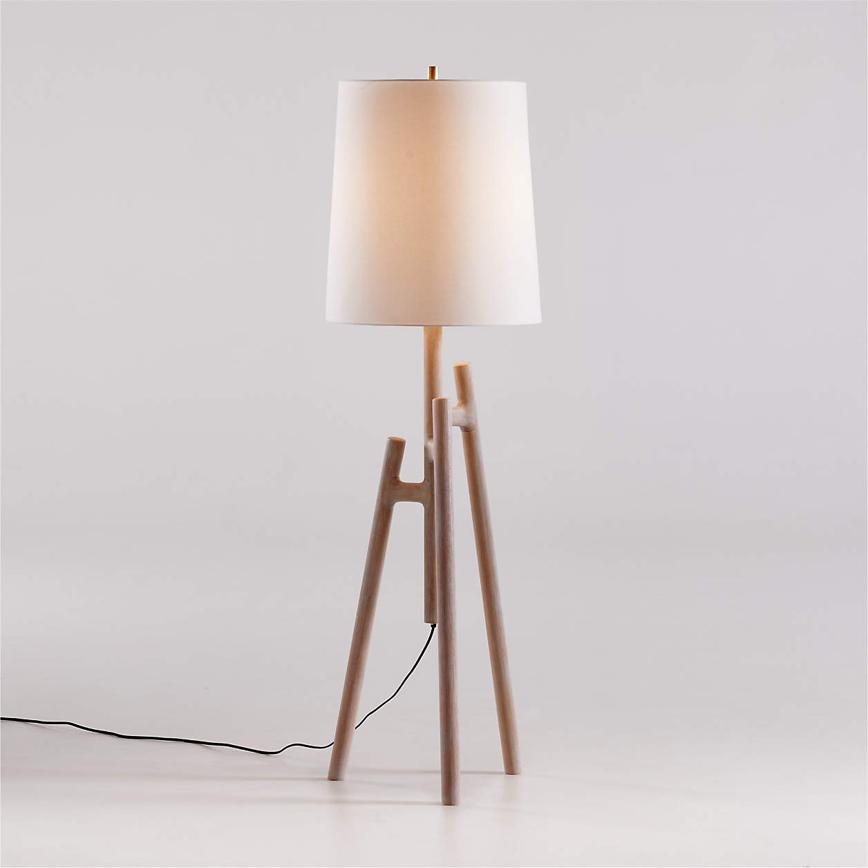 Lockeland Natural Wood Tripod Floor Lamp + Reviews | Crate & Barrel