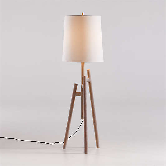 Lockeland Natural Wood Tripod Floor Lamp