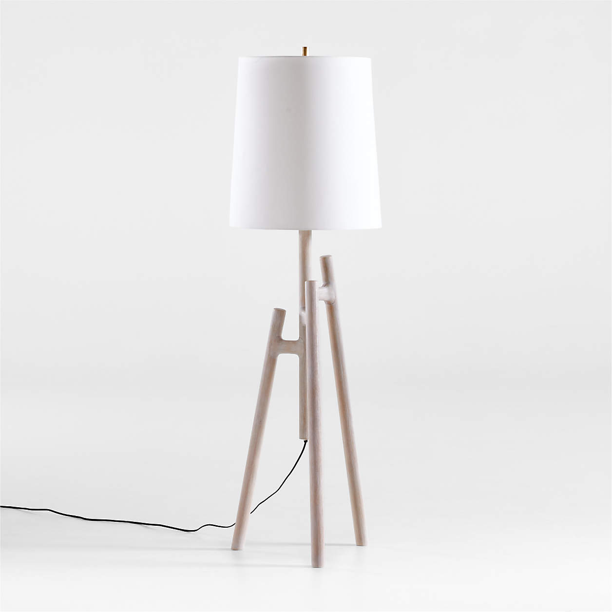 Lockeland Natural Wood Tripod Floor Lamp + Reviews | Crate & Barrel