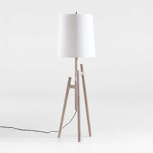 Lockeland Natural Wood Tripod Floor Lamp