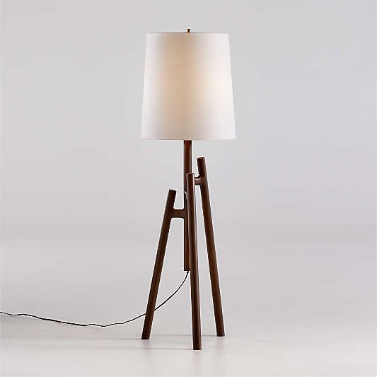 Lockeland Walnut Tripod Floor Lamp