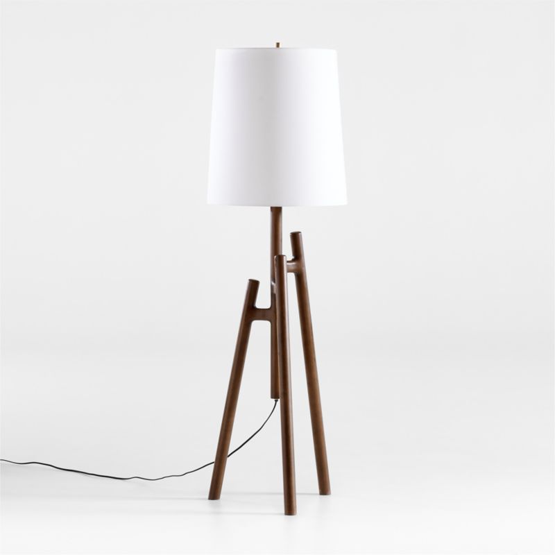 Lockeland Walnut Tripod Floor Lamp