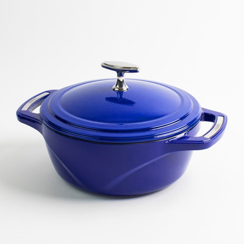 Lodge USA Enameled 3-Qt. Cast Iron Dutch Oven in Smooth Sailing Blue