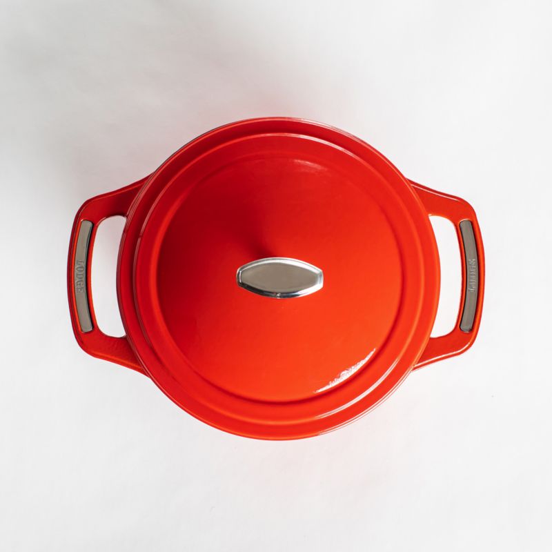 Lodge USA Enameled 3-Qt. Cast Iron Dutch Oven in Cherry on Top Red - image 2 of 5