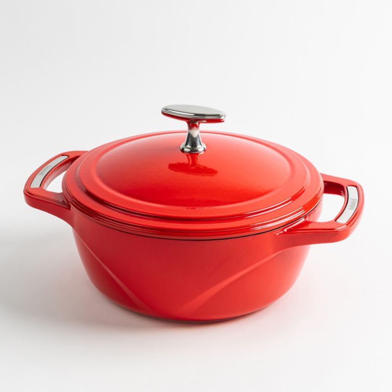 Lodge USA Enameled 3-Qt. Cast Iron Dutch Oven in Cherry on Top Red - image 5 of 5