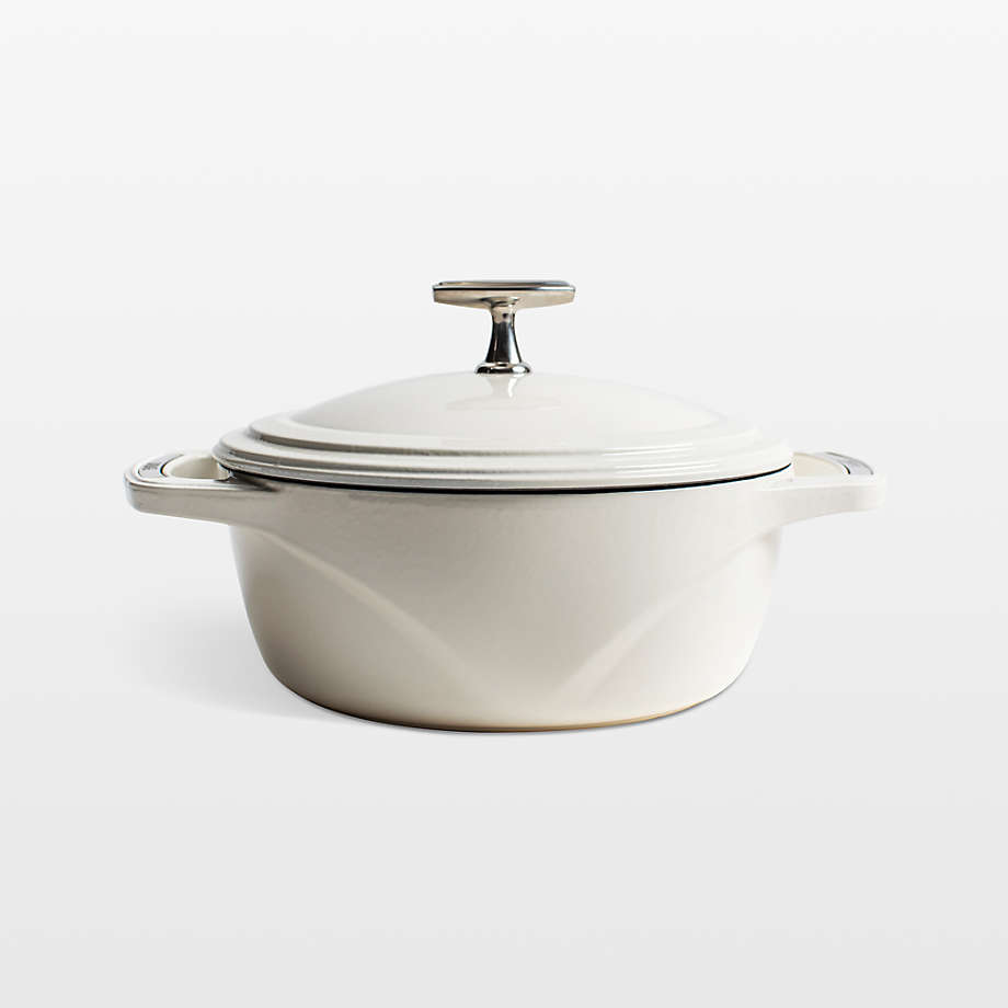 Lodge 3-Qt. Cloud White USA Enameled Cast Iron Dutch Oven | Crate & Barrel