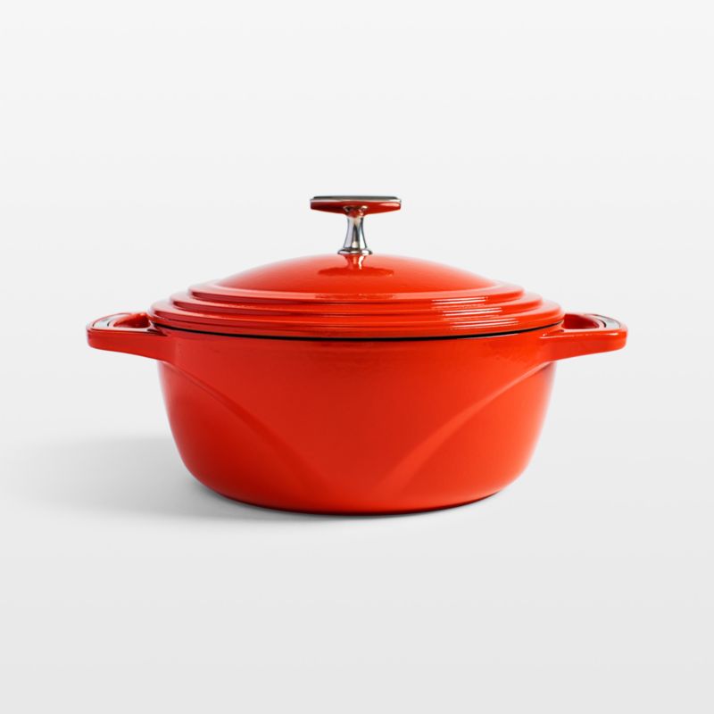 Lodge USA Enamel -Qt. Cast Iron Dutch Oven in Cherry on Top Red
