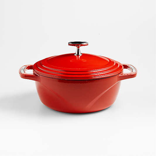 Lodge USA Enamel 4.5-Qt. Cast Iron Dutch Oven in Cherry on Top Red