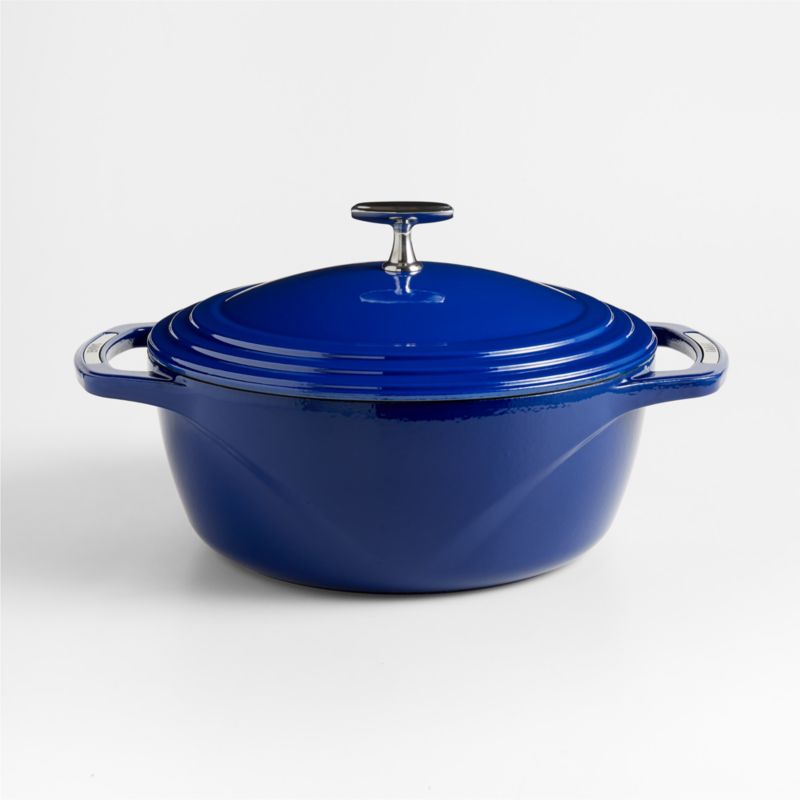 Custom Lodge® 6 Qt Blue Enameled Cast Iron Dutch Oven - USimprints