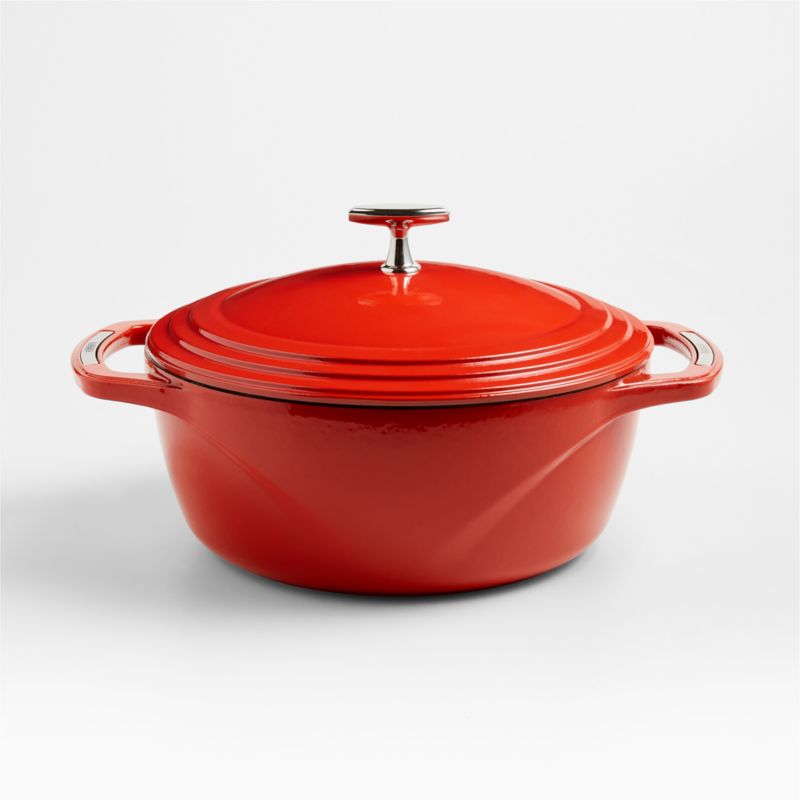 Lodge U6id400 6 qt. Enameled Cast Iron Dutch Oven - Cherry on Top