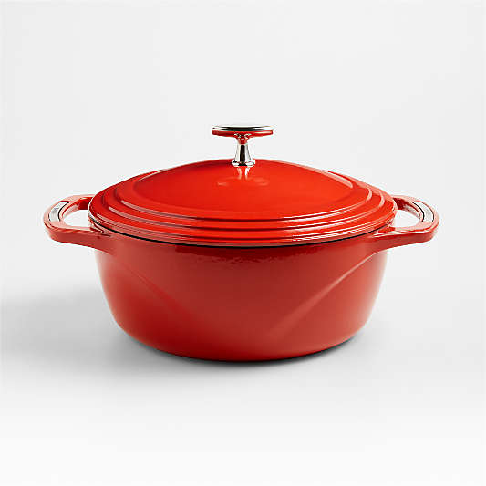 Lodge USA Enamel 6-Qt. Cast Iron Dutch Oven in Cherry on Top Red