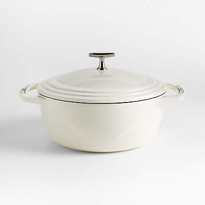 Lodge USA Enamel 6-Qt. Cast Iron Dutch Oven in Cloud White