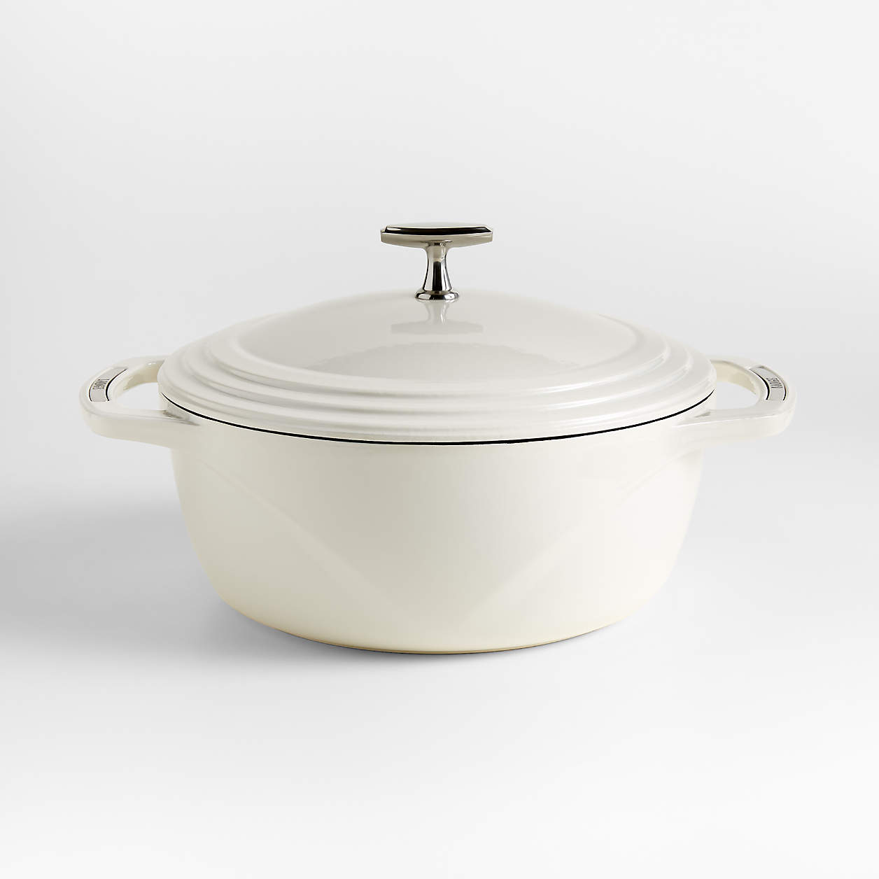 Lodge USA Enamel 6-Qt. Cast Iron Dutch Oven in Cloud White | Crate & Barrel