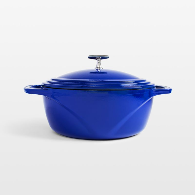 Lodge USA Enamel 7.5-Qt. Cast Iron Dutch Oven in Smooth Sailing Blue ...