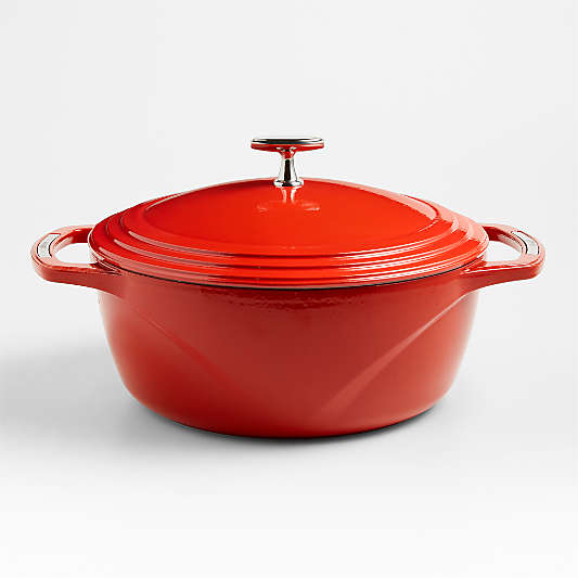 Lodge USA Enamel 7.5-Qt. Cast Iron Dutch Oven in Cherry on Top Red