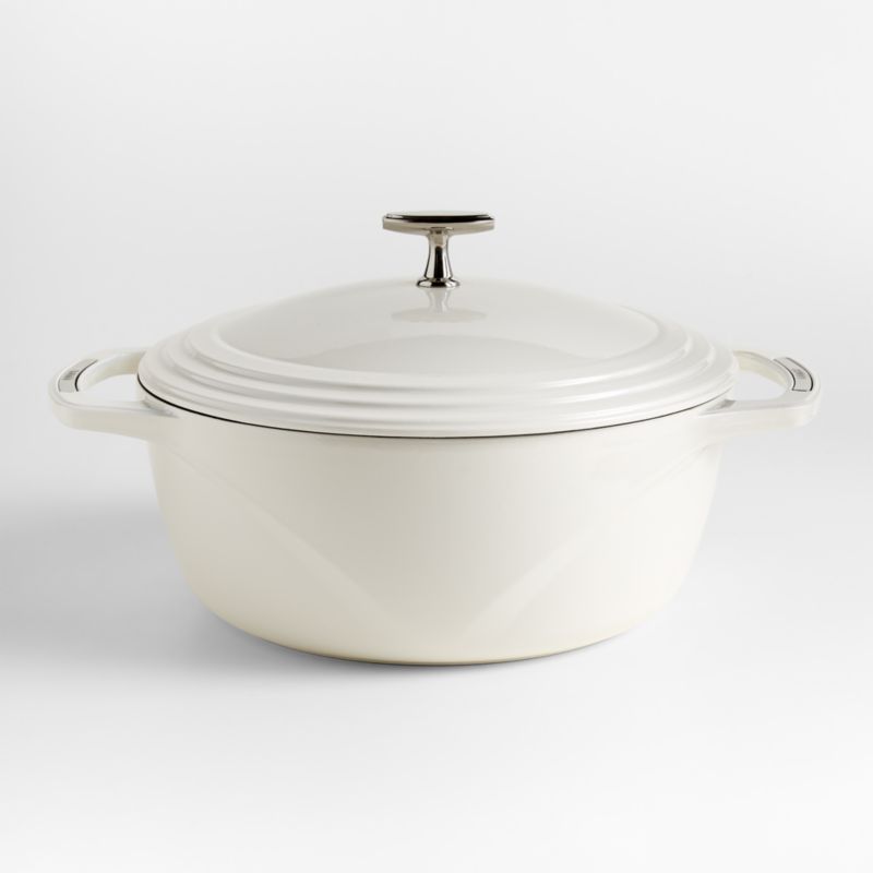 Lodge USA Enamel 7.5-Qt. Cast Iron Dutch Oven in Cloud White - image 0 of 4