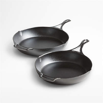 Lodge Blacklock 10.25" and 12" Seasoned Cast Iron Skillets, Set of 2