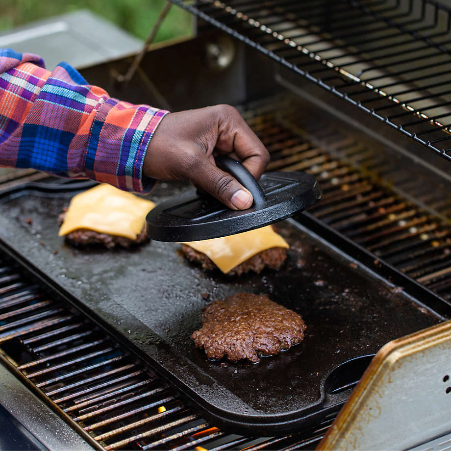 Lodge 6.25" Seasoned Cast Iron Burger Press + Reviews | Crate & Barrel