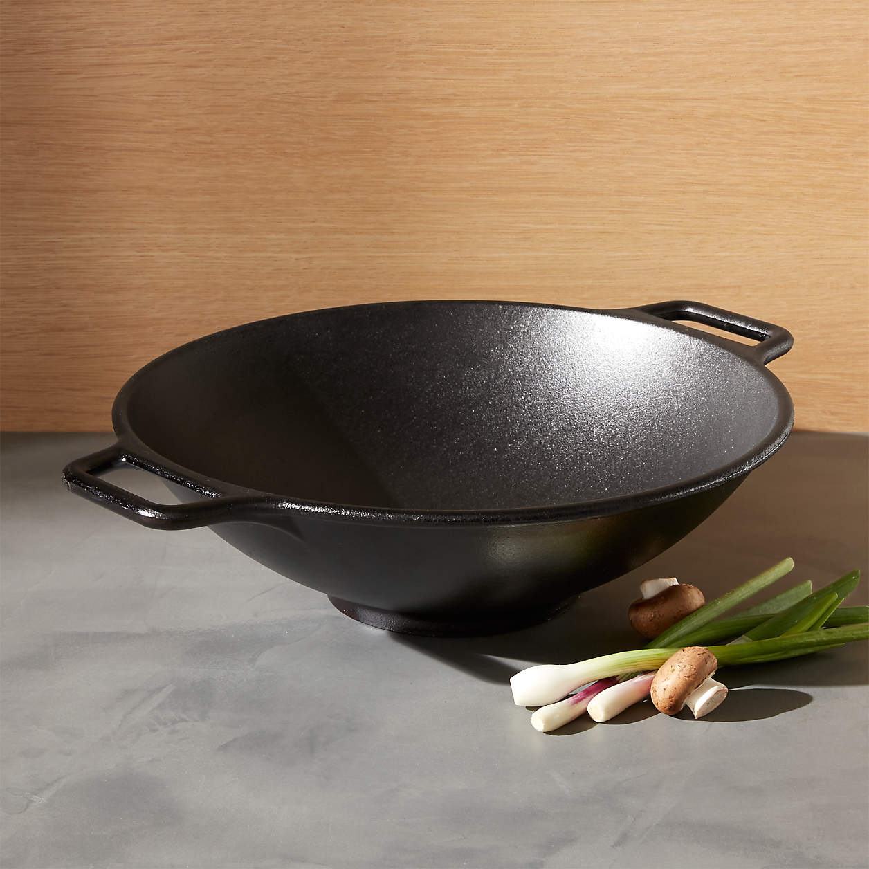 Lodge Cast Iron Wok + Reviews Crate and Barrel